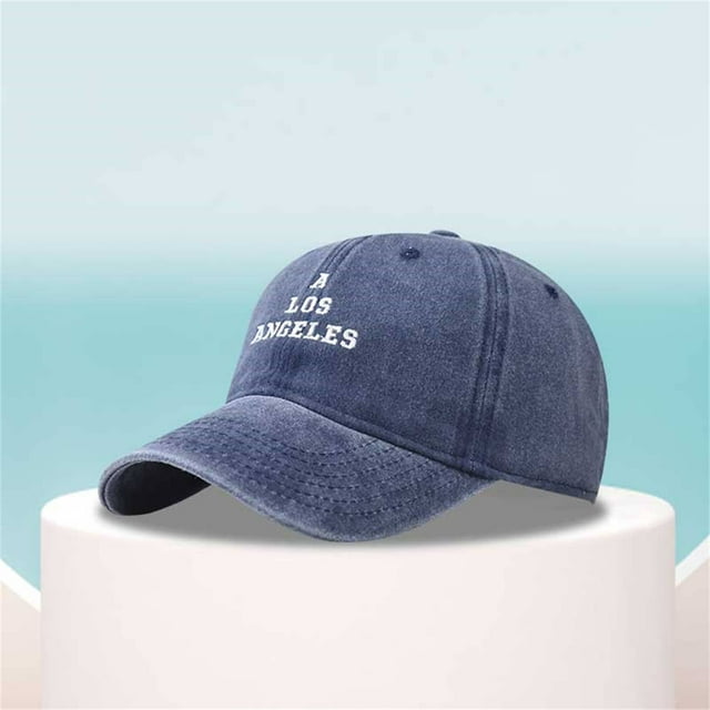 Under $10 Visors Blue Alphabet Embroidery Solid Color Duck Hat Trend Personality Outdoor Print Breathable Mesh Hat