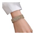 thumbnail image 1 of Pulsera para mujer con múltiples filas de diamantes de imitación brillantes, resistente al agua, sin níquel, diseño minimalista, versátil, pieza de joyería, 1 of 8