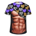 thumbnail image 4 of Penkiiy Valentine's Day Heart Print Muscle Tee Shirts for Men Funny T-Shirt with Abdominal Muscle 3D Printed Graphics 2XL Khaki, 4 of 5