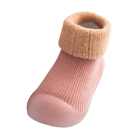 

Shoes Sole Slipper Knit Girls Boys Warm Solid Toddler Socks Stocking Soft Rubber Baby Kids Baby Care Youth Slippers Boy House Slipper Child Slippers Boy Boy House Slippers Size 8 Animal Slippers for