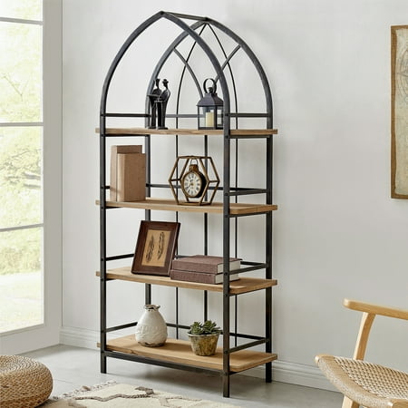 FirsTime & Co. Natural Ridgeway Arch Bookcase, Farmhouse, Rustic, Arched,Wood, 31.5 x 13 x 64 in