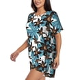 thumbnail image 2 of Susaid Lilies Flowers Print Women's Pajama Set, Button-Up Sleepwear with Elastic Waist Shorts, Perfect for Lounging, Yoga, Beach, and Casual Wear-X-Large, 2 of 7
