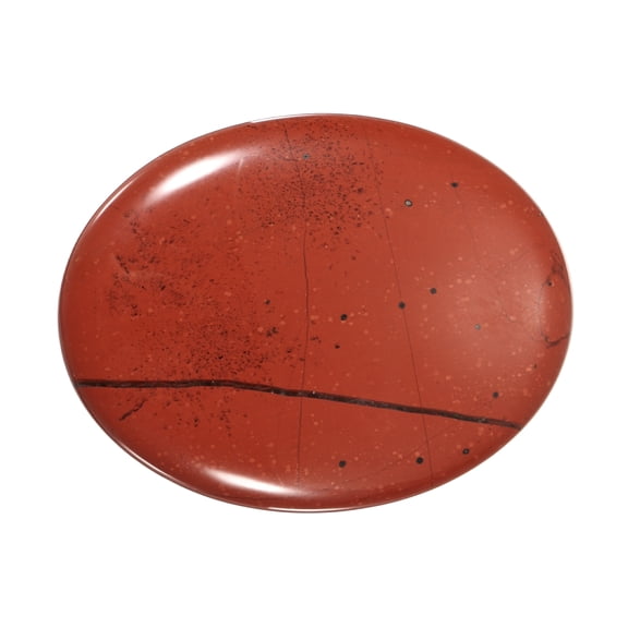 Uxcell Thumb Worry Stone for Anxiety, Natural Oval Crystal Stone, Polished Gemstone Hand Carved Pocket Rock Anxiety Crystals for Women Stress Gifts Meditation, Red