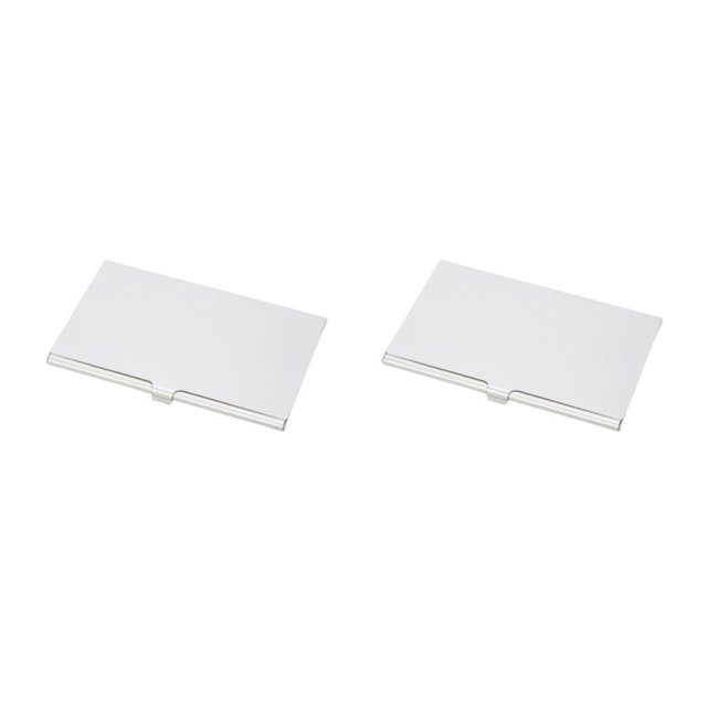 Matsuzay Estuche protector de tarjeta de memoria digital portátil Tarjetas de nombre de negocios Soporte de caja de aluminio Accesorios de Plata 2piezas