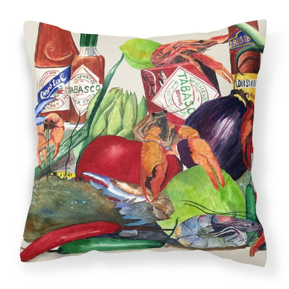 Carolines Treasures 8540-1PW1414 Louisiana Spices Decorative   Canvas Fabric Pillow 8540 14Hx14W multicolor