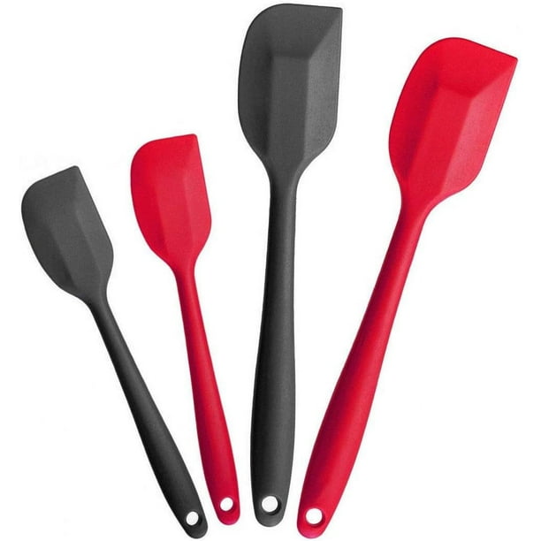 4M STAR Juego de cucharas de silicona para cocina, espátula de goma, juego de cucharas de silicona premium, juego de 4 espátulas con revestimiento higiénico sólido, espátula resistente al ca