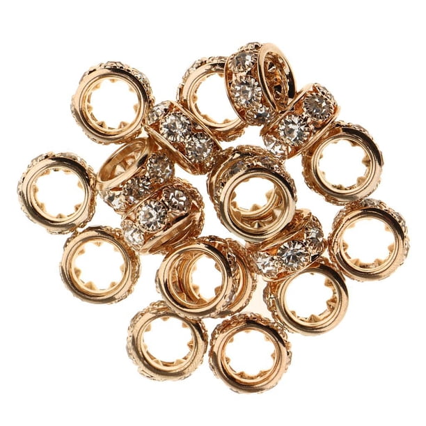 20 Piezas de Espaciadoras de Cristal para Mujer Y , Hallazgos , de Imitación, Fabricación de Joyas, Bricolaje Oro rosa
