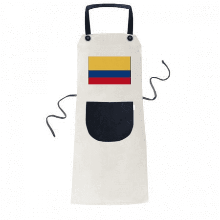 

Colombia National Flag South America Country Apron Adjustable Bib Cotton Linen BBQ Kitchen Pocket Pinafore