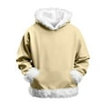 thumbnail image 5 of LTTVQM Kids Boys Girls Santa Sweatshirts Sherpa Fleece Lined Hoodie Christmas Pullover Toddler Winter Cozy Furry Pullover Xmas‌ Jacket Beige 13-14 Years, 5 of 7
