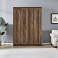 thumbnail image 3 of Full Size Wood Murphy Bed with Dual Piston System and Flexible Slats, Pine for Living Room, Bedroom and Guests Room, NO Box Springs Required, Brown, 3 of 7