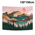 thumbnail image 1 of Tapiz puesta de sol pájaros barco lago tapiz acuarela naturaleza paisaje tapices colgante de pared para habitación impreso ukiyo-e tapiz Xemadio 2034801-3, 1 of 9