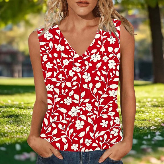 BRGZLK Women's Tank Tops Summer Casual Sleeveless Chiffon Blouses V Neck Tunics Cute Business Work Shirts