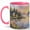 Pink, variant on Lakeside Cottage 11oz Ceramic Mug, Sunrise Cabin Landscape Art