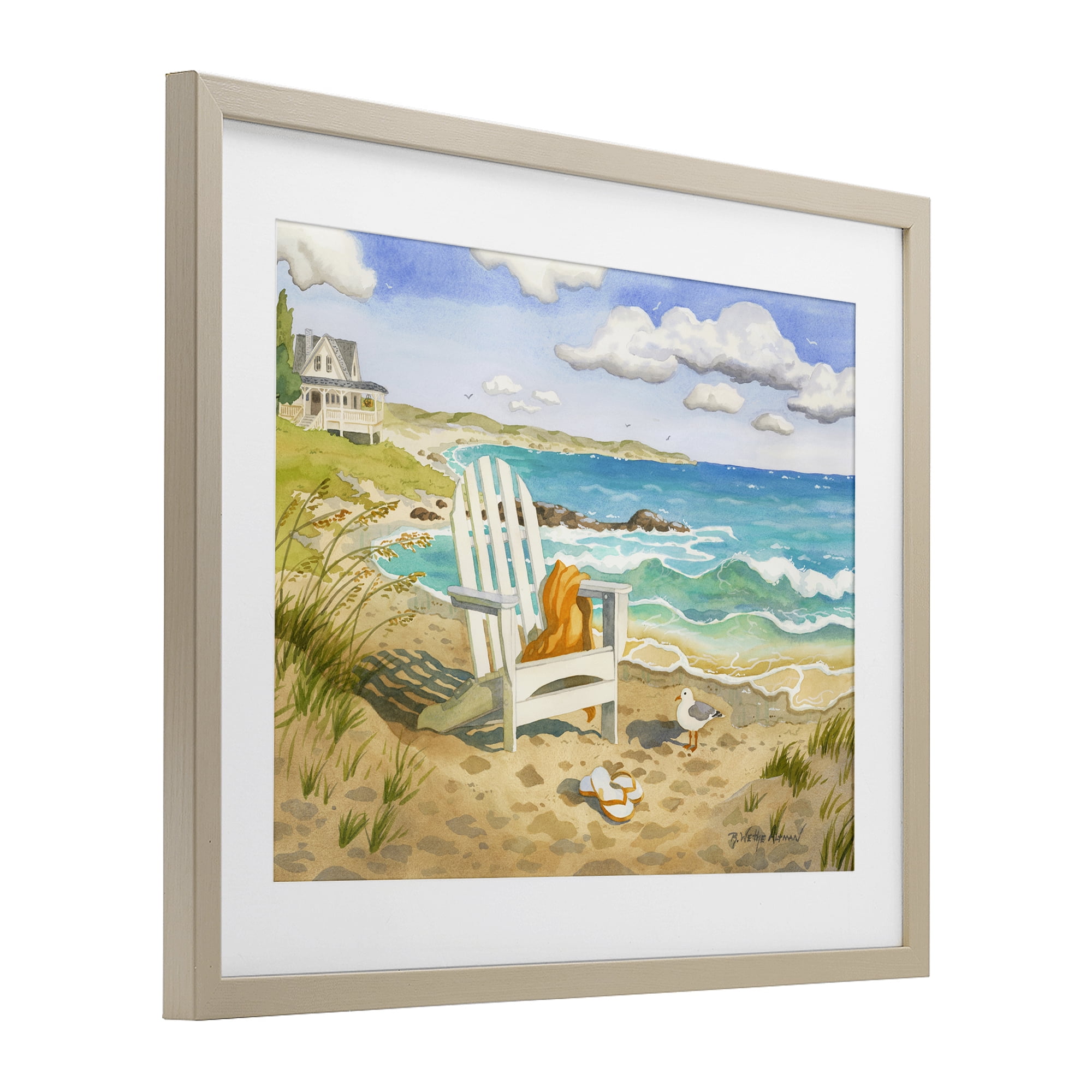 Stupell Industries Waiting For You by Beach Birch Framed Print Under Glass, design by Robin Altman