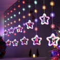 thumbnail image 2 of WILLED Christmas Curtain Lights Indoor, 9.8Ft LED Twinkle Stars Hanging Window Lights with Ornaments & Snowflake, USB Remote Control Christmas Window Lights Fairy Lights for Bedroom Garden Home Decor, 2 of 6