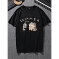 thumbnail image 5 of 【New Arrival】Cute Chubby Cat Electric Fan Summer Casual Graphic T-Shirt, Unisex Cotton Crew Neck Kawaii Animal Tee, Cat Lover Daily Novelty Gift, 5 of 6