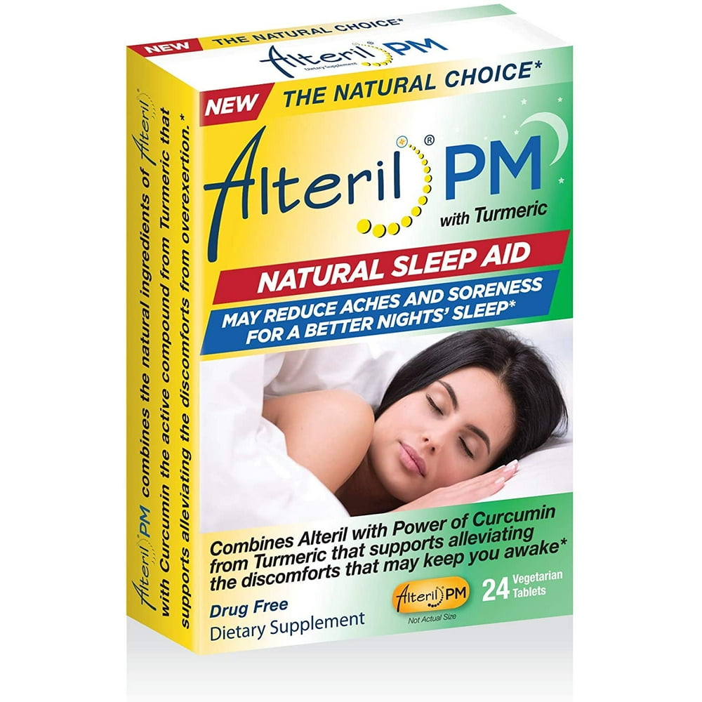 Alteril PM with Turmeric Natural Sleep Aid and Pain Relief 24ct GelCaps
