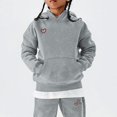 thumbnail image 5 of LNMQLPDBS Baby Girls Graphic Hoodie Set Toddler Heart Sweatshirt Kids Pullover with Kangaroo Pocket and Relaxed Fit Jogger Pants Tween Casual 2 Piece Outfit for School Sports Daily Wear, 5 of 5