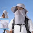 thumbnail image 4 of Audhol Hats for Women Sun Hat Sun Wide Brim Bucket Hat Foldable Outdoor Baseball Cap With Shawl Hat Grey One Size, 4 of 4
