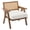 White, variant on Garvee Modern Armchair, Upholstered Armchair with Rattan Backrest & Thick Linen Cushion, White