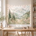 thumbnail image 5 of Misty Mountain Peaks with Wildflower Meadow Peaceful Watercolor for Nature Lovers Forest Landscape Art Housewarming Gift Tapestry Wall Hanging for Bedroom and Living Room, 5 of 7