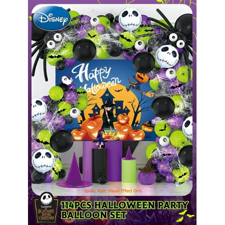 84pcs The Nightmare Before Christmas Balloon Bundle Elegant Jack Themed Purple Green Balloons Halloween Cute Spooky Party Supplies School Events Campus Decoration
