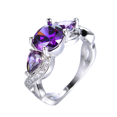 thumbnail image 4 of HeartsAndYou 2.35ct Natural Purple Amethyst Engagement Ring 100% 14k SOLID White Gold Trilogy, 4 of 9
