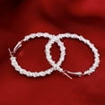 thumbnail image 3 of Pendientes de aro grandes para mujer, anillos de oreja de joyería de aleación con círculo de bucle grande (plata), 3 of 5