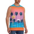 thumbnail image 2 of Fotbe Beach with Palm Trees Men's Camiseta sin Mangas Estampada para Hombres, Playera Casual para Gimnasio, Entrenamiento, Playa-X-Large, 2 of 7