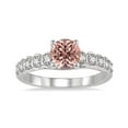 thumbnail image 2 of 1.25 Carat Round Morganite and Diamond Halo Engagement Ring in 14k White Gold affordable morganite and diamond engagement ring, 2 of 3