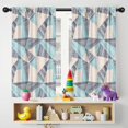 thumbnail image 5 of Blackout Kids Curtains,Blue Ethnic Triangle and Geometric Pattern Childrens Insulated Curtains Set Of 2,Bedroom Essentials,Toddler Room Decor 42x54in(106x137cm), 5 of 5