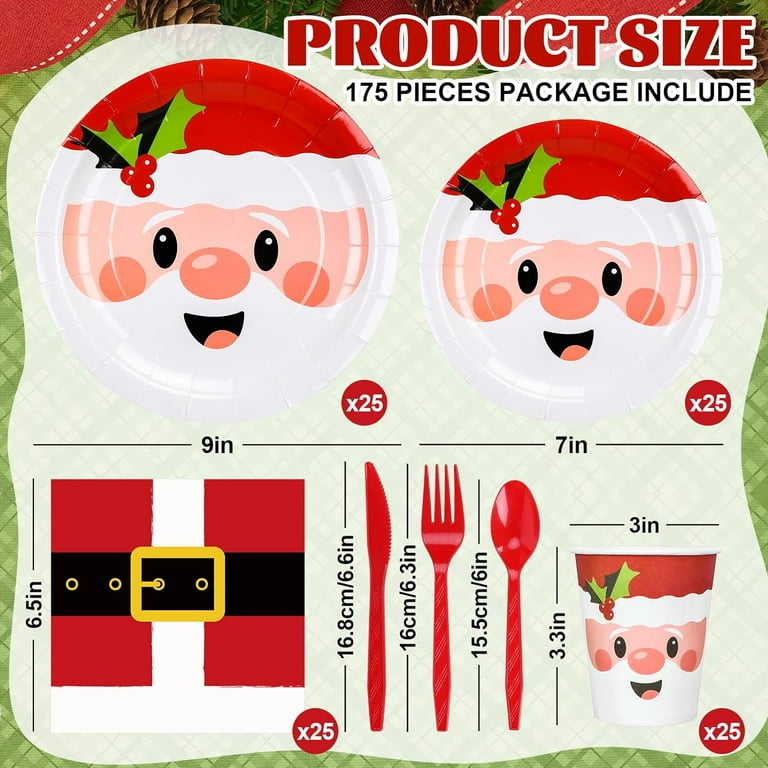 8 Guest Supplies Santa Claus Paper Plates Cups Napkins - Temu