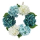 thumbnail image 3 of Guirnalda de flores artificiales de hortensias estilo europeo, azul y blanco Azul+Blanco, 3 of 9