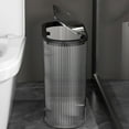 thumbnail image 2 of HBBKVI 2.6 Gallon Retangular Popup Lid Bathroom Trash Can, Transparent Plastic Kitchen Trash Can, Clear, 2 of 6