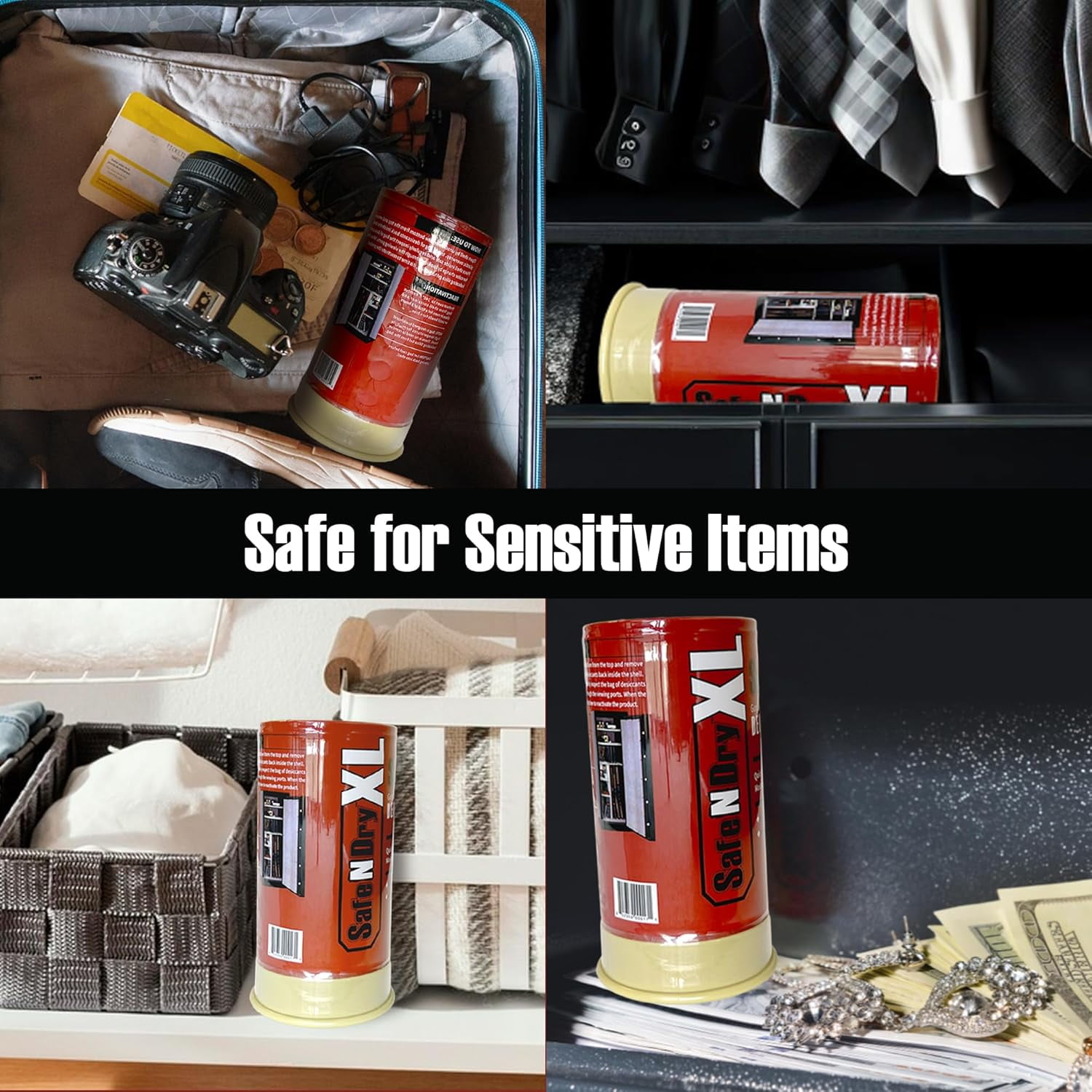 XL Gun Safe Dehumidifier - Portable Moisture Absorber, Prevents Corrosion, 450g Reusable Indiing Silica Gel Desiccant Canister for 60 Cubic Feet