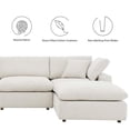 thumbnail image 5 of Modway Commix 4-Piece Upholstered Boucle Fabric Sectional Sofa in Ivory, 5 of 5