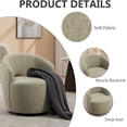 thumbnail image 4 of Swivel Barrel Chair, 360 Degree Swivel Small Single Sofa with Wooden Frame and Upholstered, Modern Round Accent Armchairs for Indoor, Living Room, Dining Room, Bedroom, Shopping Mall, Light Green, 4 of 8