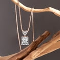 thumbnail image 3 of Lab Diamond Dangling Pendant Necklace For Women | 4 Carat IGI Certified Radiant Shape | Carina Two Stone Lab Diamond Pendant In 14K Rose Gold | FG-VS1-VS2 Quality | Friendly Diamonds, 3 of 6