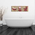 thumbnail image 6 of Burgundy Bathroom Canvas Wall Art Prints Rustic Bath Sets Red Wall Decor Still Life Picture Poster Print On Canvas for Home Shower Room Decoration Stretched Framed Ready to Hang 12x12inchx3panel, 6 of 6