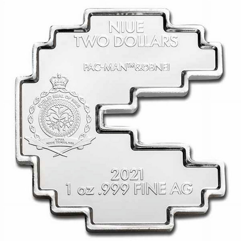 2021 Niue 1 oz Silver $2 PAC-MAN™ Shaped PAC-STACK Stackable Coin
