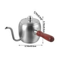 thumbnail image 3 of Ovzne Stainless Steel Coffee Maker – 500Ml Hand-Brewed Pot With Long Thin Spout, Outdoor Tea/Coffee Boiling Pot, Enclosed Stove Compatible (Size: 9.59.59.5Cm), 3 of 6