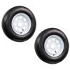 2-Pack eCustomrim Trailer Tire On Rim ST225/75D15 LRD 5 Bolt White Spoke Wheel