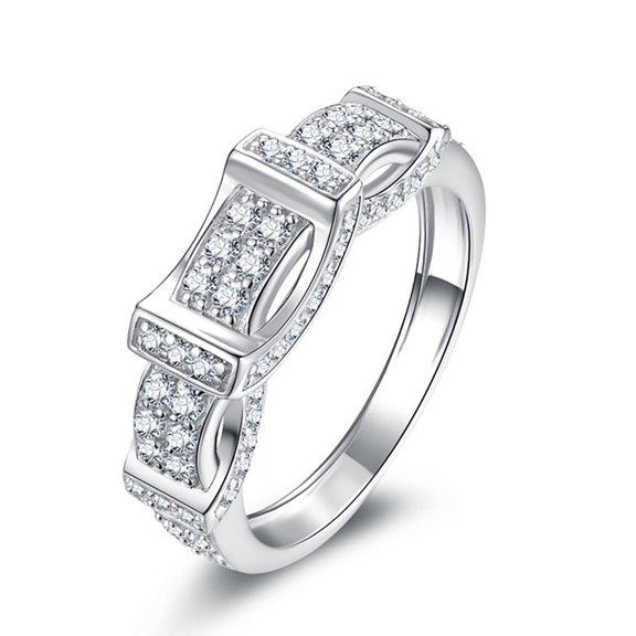 Avalyne Anniversary Band Ring Sterling Silver Womens Cz Ginger Lyne Collection