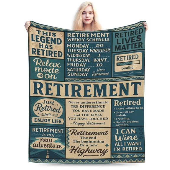 Happy Retirement Gifts for Women Men, Retirement Blanket 2025, Retirement Gifts, FarewellGoing Away Gifts for Coworker Leaving, Best Retirement Gifts for Woman Man 50x40