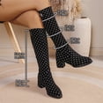 thumbnail image 6 of KEVCHE Women's Chunky Heel Knee High Boots, Plus Size Retro Polka Dot Pointed Toe Casual Design with Breathable Lining, Trendy Boots for Daily Leisure Wear, 6 of 7