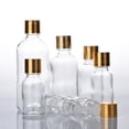 thumbnail image 3 of Essential Oil Plug Bottle Clear Glass Liquid Aromatherapy Gold Screw Lid Travel 5~100ml 15pcs Refillable Essential Oil Packaging, 3 of 5