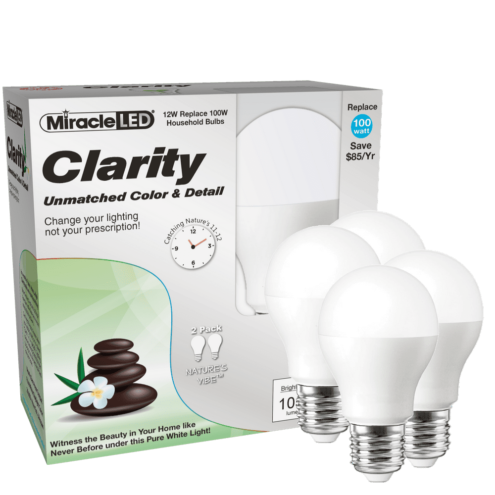 Miracle LED Clarity High Visibility LED Light Bulb Replace 100W 4Pack