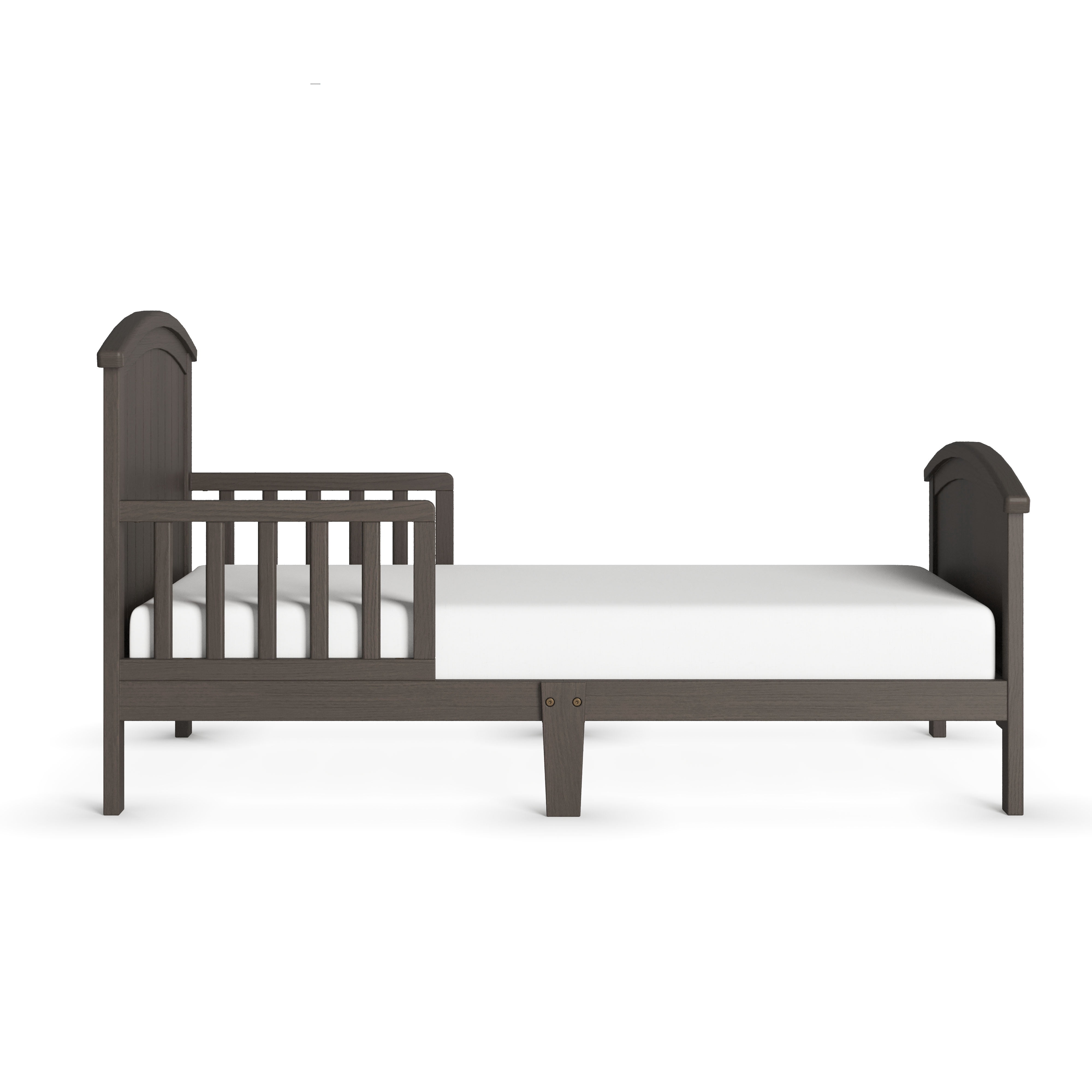 Child Craft Hampton Toddler Bed with Guard Rails, Arch Top, Low to Ground, Pine Wood, Dapper Gray