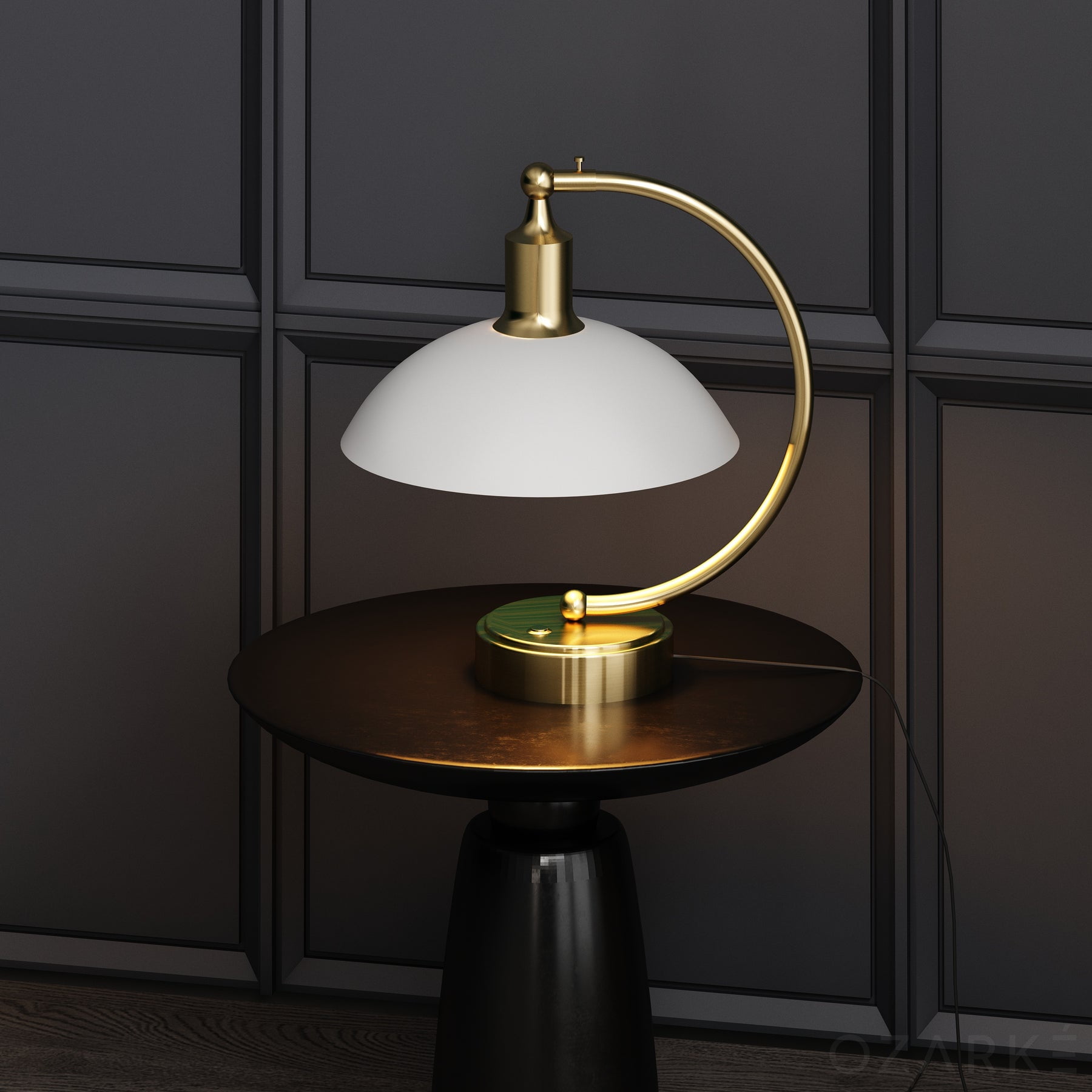 Ozarke Lotus Table Lamp - Modern Bedside Arched LED Lamp - Gold