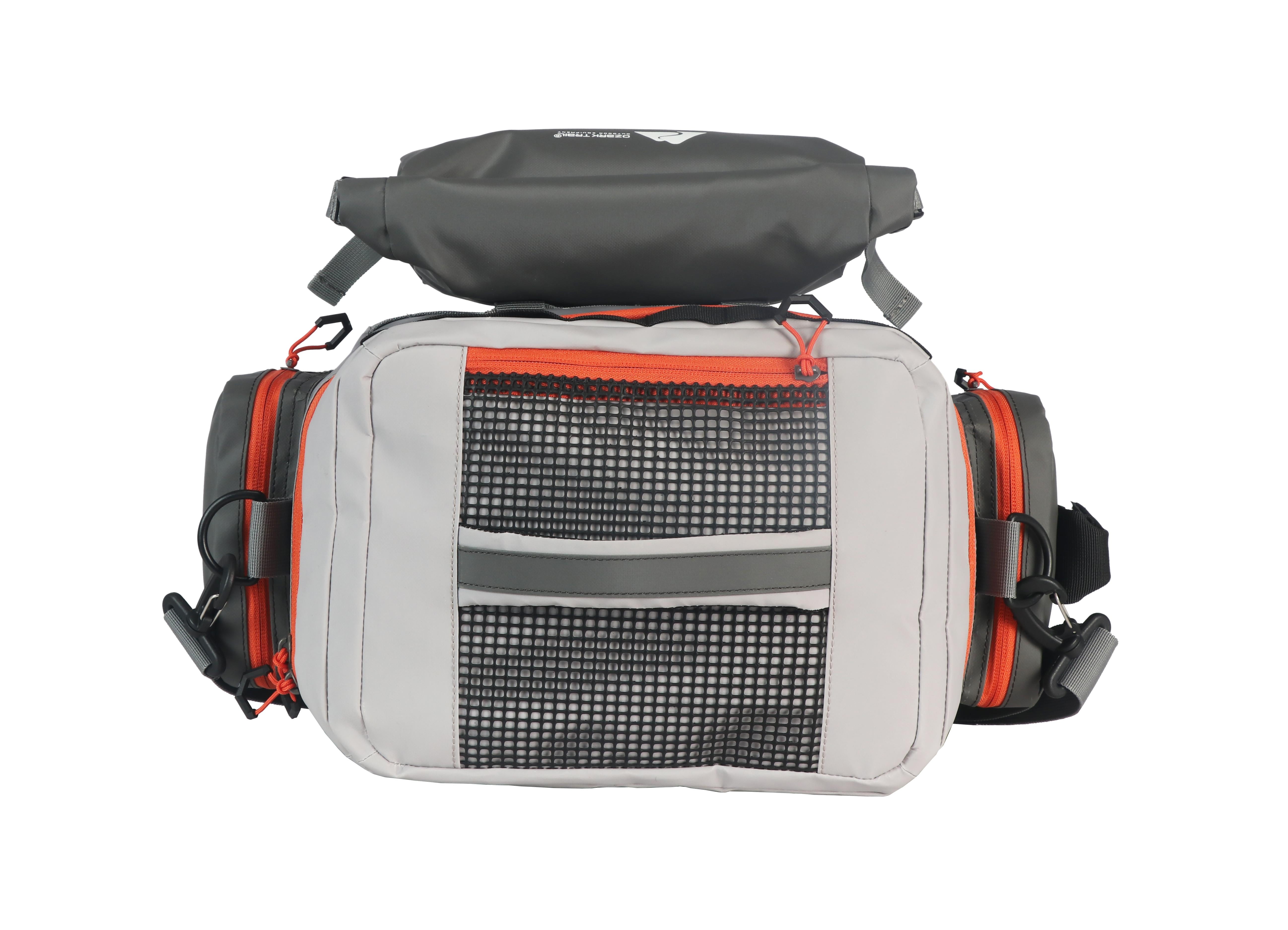 Ozark Trail X-Pro 3600 Coated Tackle Bag with 5 Trays - Water Resistant Fishing Gear Storage, Grey